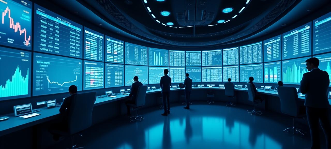 A modern stock exchange data screen.